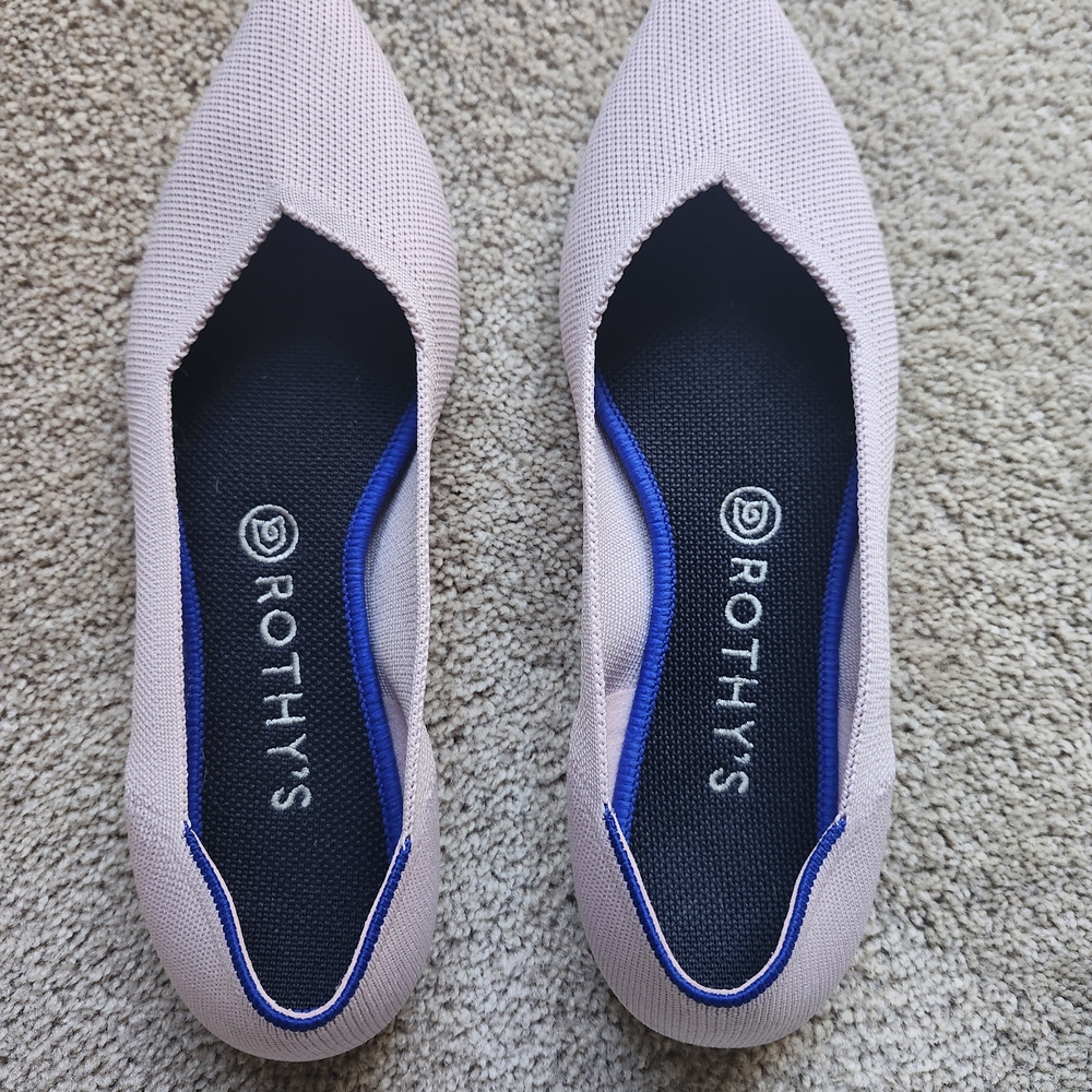 Rothy's Women's Light Pink and Blue Flats